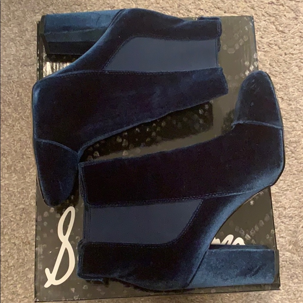 Sam Edelman Blue Velvet Booties